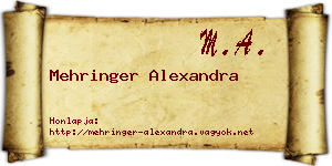 Mehringer Alexandra névjegykártya